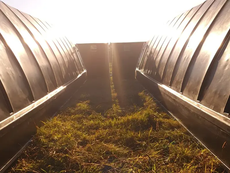 Hurdles set up between weaner huts